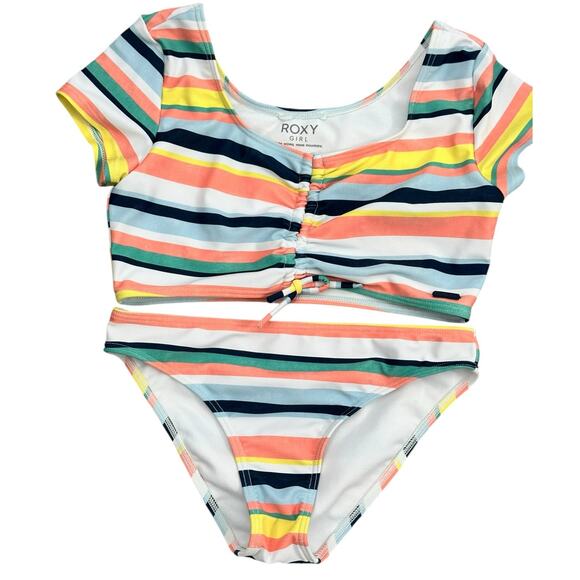 ROXY GIRLS STRIPED BIKINI 8 - Picture 1 of 8